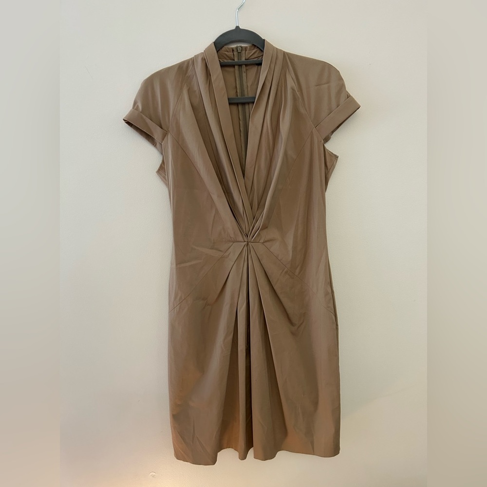 Khaki cap sleeved Hugo Boss dress